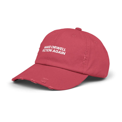 "Make Orwell Fiction Again" Unisex Distressed Cap