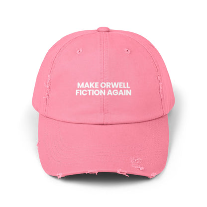 "Make Orwell Fiction Again" Unisex Distressed Cap