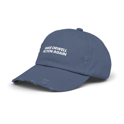 "Make Orwell Fiction Again" Unisex Distressed Cap