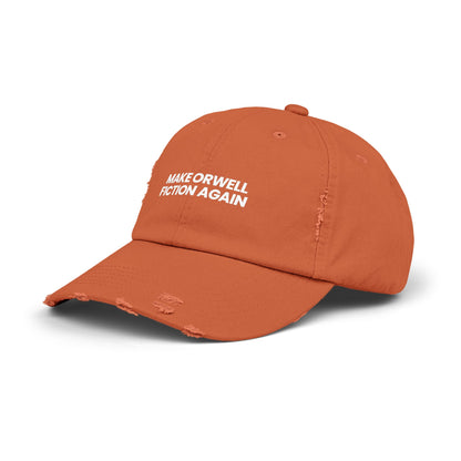 "Make Orwell Fiction Again" Unisex Distressed Cap