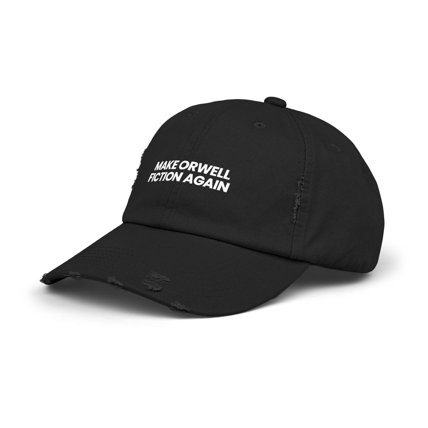 "Make Orwell Fiction Again" Unisex Distressed Cap