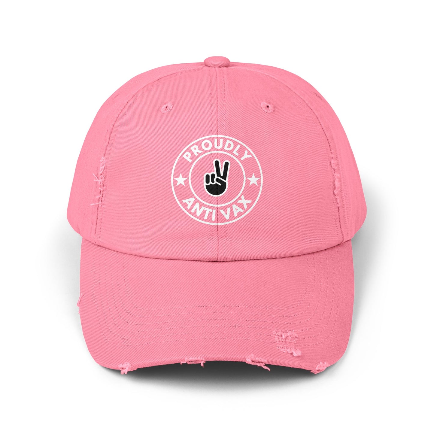 Unisex Distressed Cap: Proudly Anti Vax